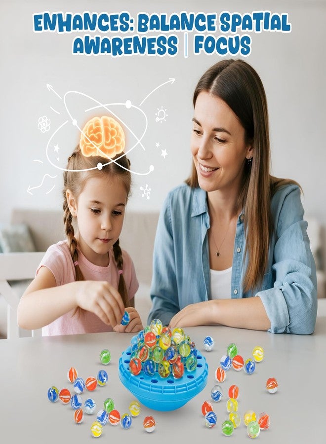 INKZOO Marble Balance Game, Wobble Marble Stacking Game for Kids 6+, Family Games for Kids and Adults with Built-in Storage, Marbles Board Game for 1-4 Players, Fun Birthday Party Games Toys - Image 5
